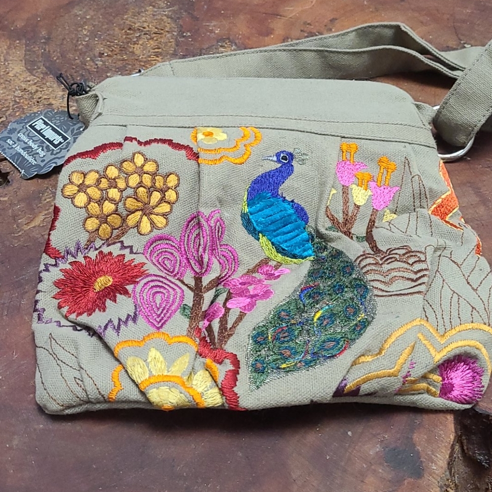 Pier 1 peacock cross body bag